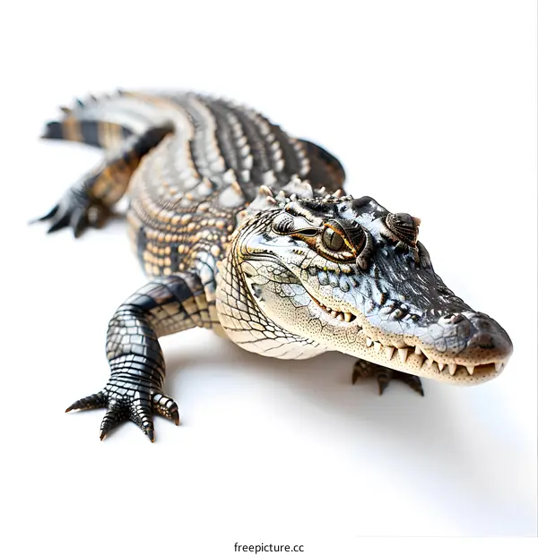 A close up of an alligator