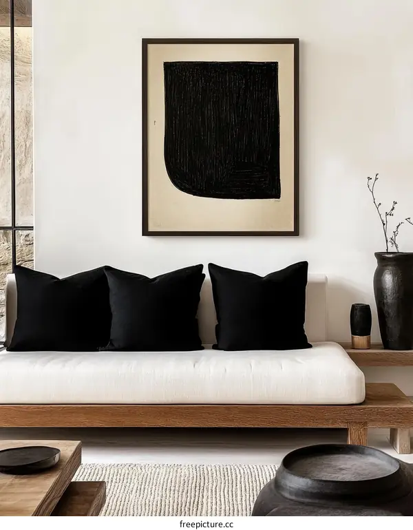 Modern Abstract Art Minimalist Black Painting