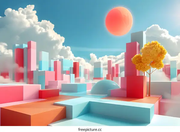 Surreal City in the Sky