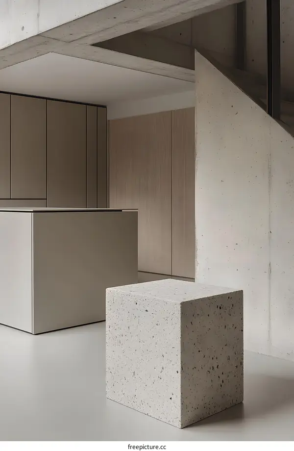 Modern Interior Design with Concrete and Wood