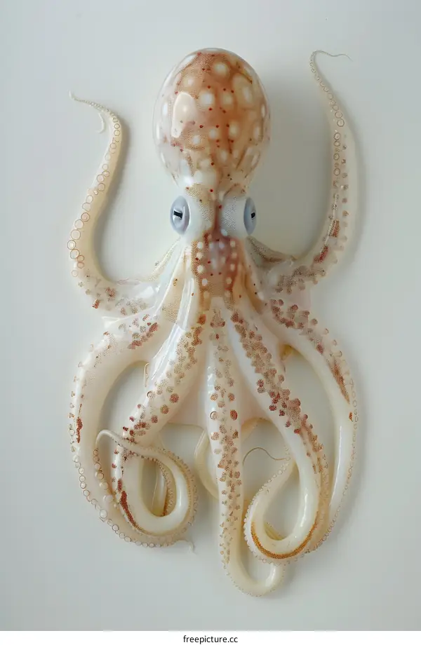 Fresh Octopus on White Background