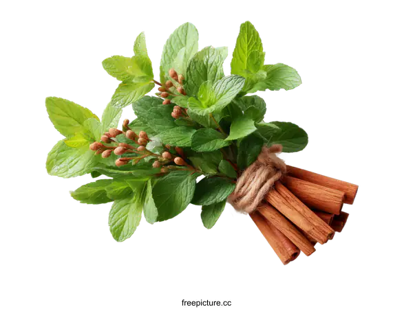 [Transparent Background PNG]Fresh Mint and Cinnamon Bundle