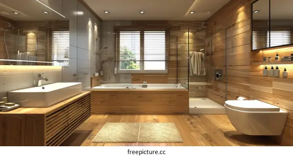 Modern Wooden Bathroom Interior Design
