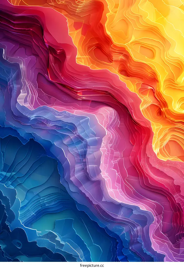 Colorful abstract painting with vibrant colors