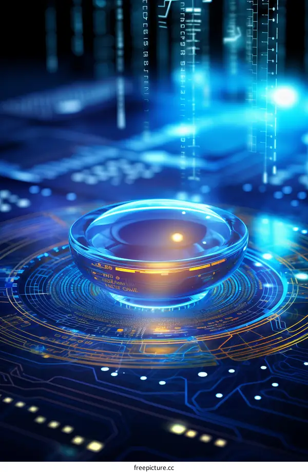 futuristic technology background with glowing sphere