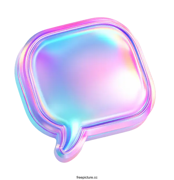[Transparent Background PNG]Holographic Speech Bubble Design