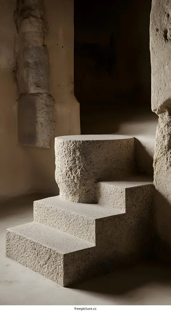 Stone Steps in a Medieval Building