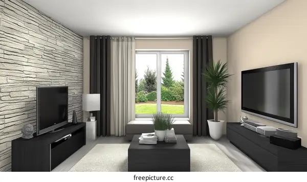 Modern Living Room Interior Design Illustration