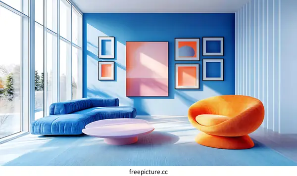 Modern Colorful Interior Living Room Design