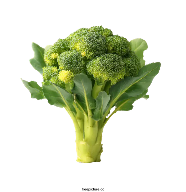 [Transparent Background PNG]Fresh Broccoli Head on White Background