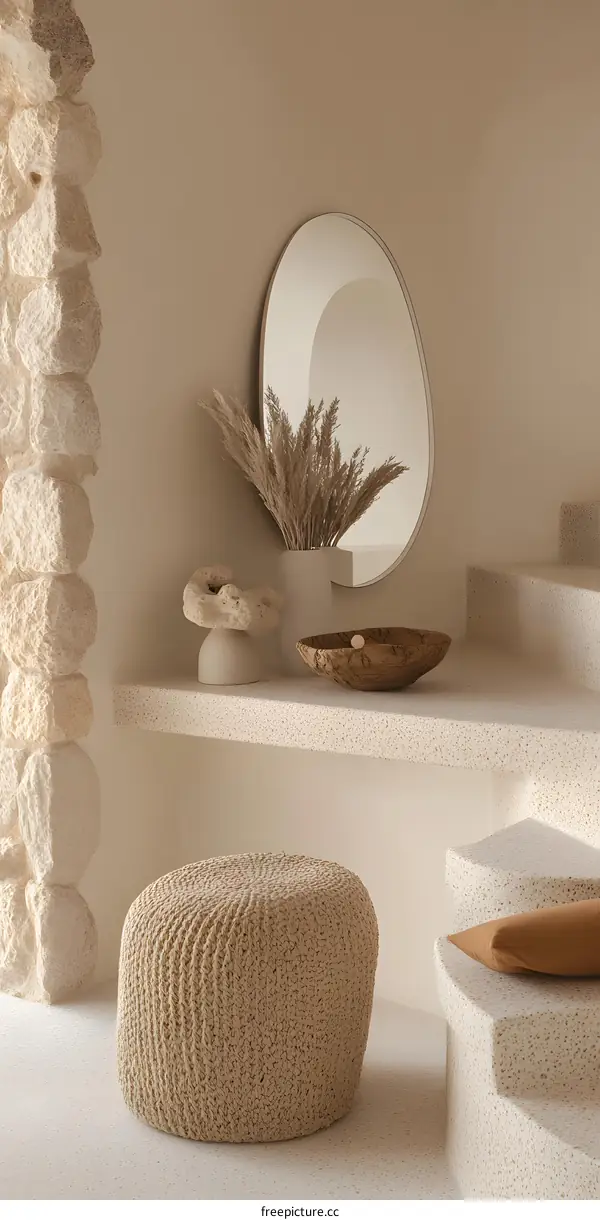 Minimalist Home Decor with White and Brown Tones