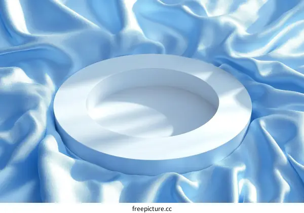 Blank Product Showcase on Light Blue Satin Fabric