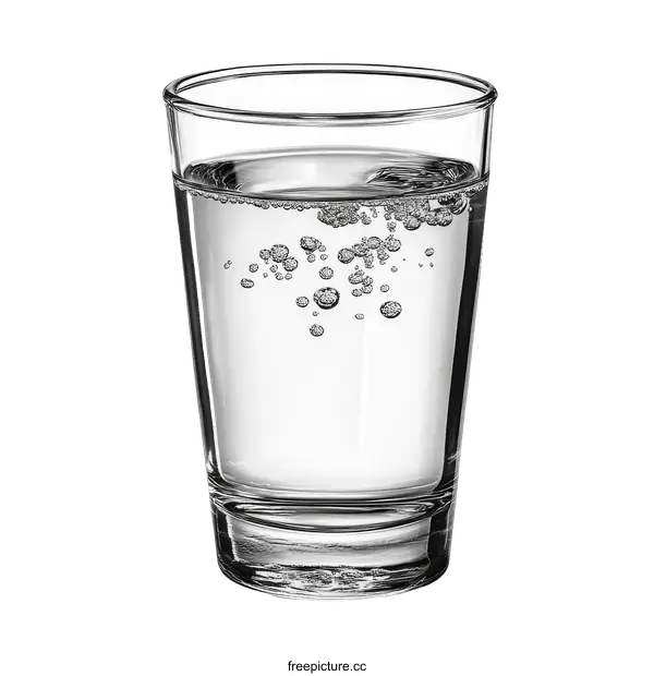 [Transparent Background PNG]Glass of Water with Bubbles