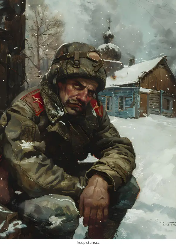 The Soldier in the Snowy Village