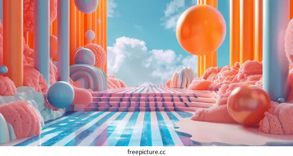 Abstract Colorful Geometric Shapes and Forms