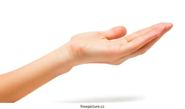 An open hand with the palm facing up