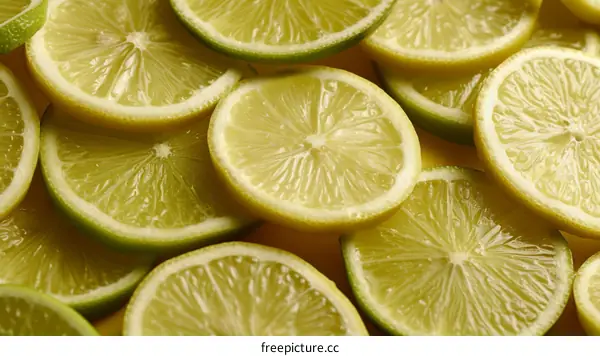 Close-up of sliced lemons and limes