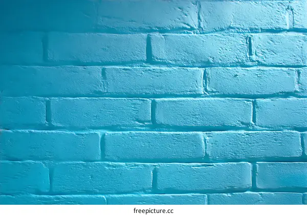 Vibrant Sky Blue Brick Wall Texture