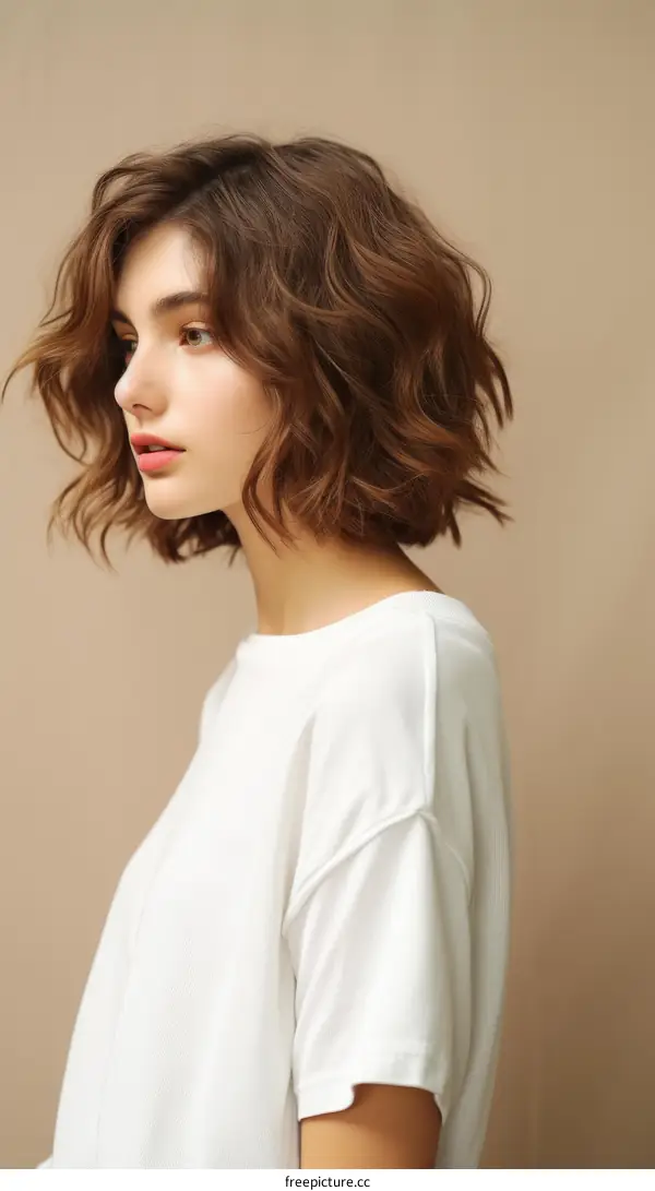 Portrait of a young woman with brown hair