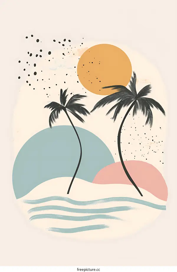 Abstract Tropical Palm Tree Art Print