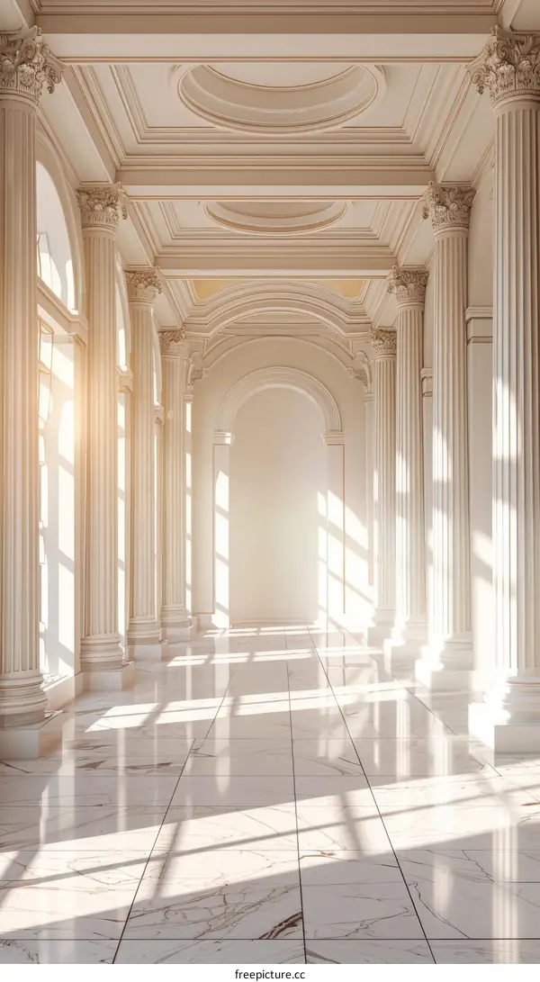 Majestic Marble Hall with Arched Ceiling