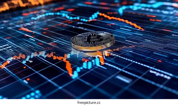 Bitcoin Cryptocurrency Digital Display Graph
