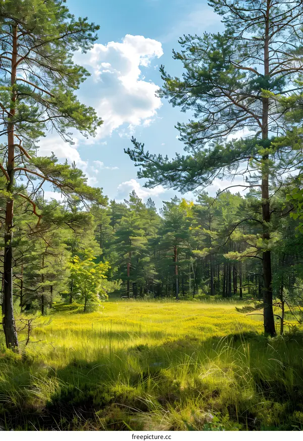Pine forest in summer