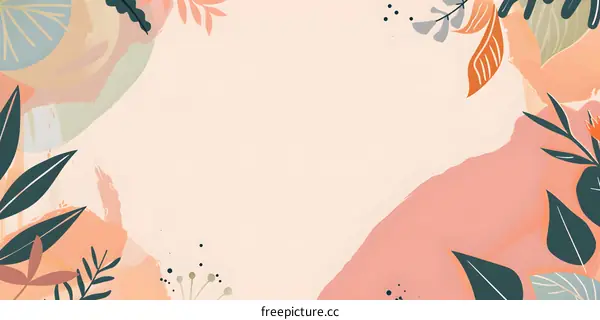 Abstract Floral Background with Watercolor Style