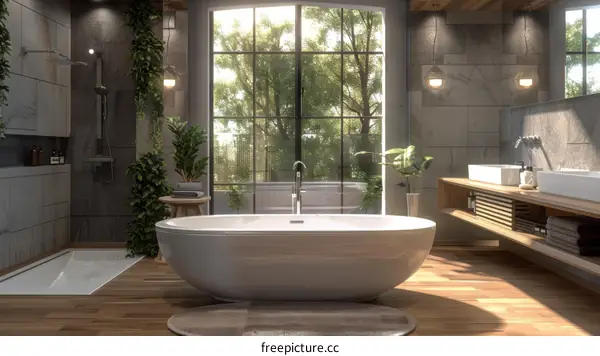 Modern Botanical Bathroom Interior Design