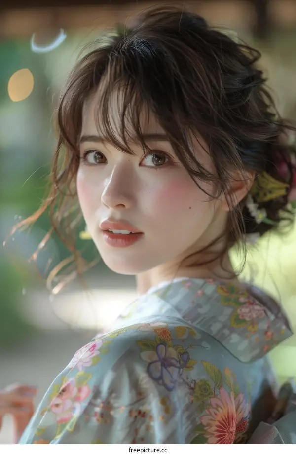 Japanese Woman in Traditional Kimono