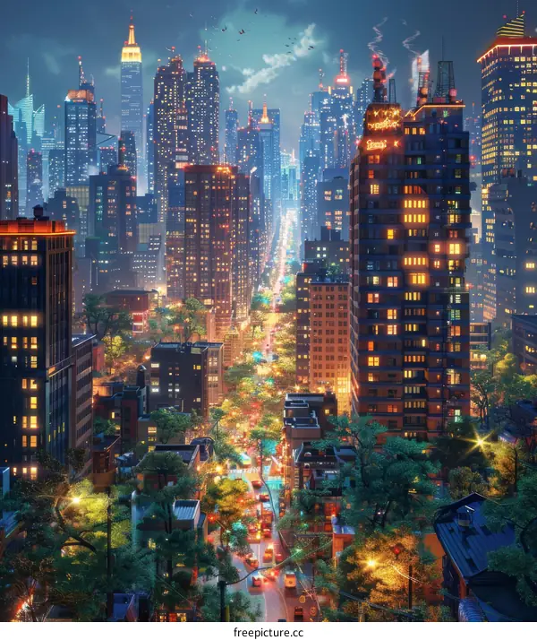 Night Cityscape Illustration