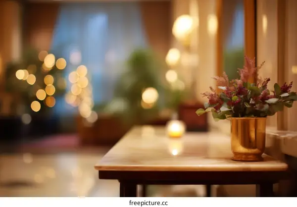 Elegant Hotel Interior Decor with Flowers