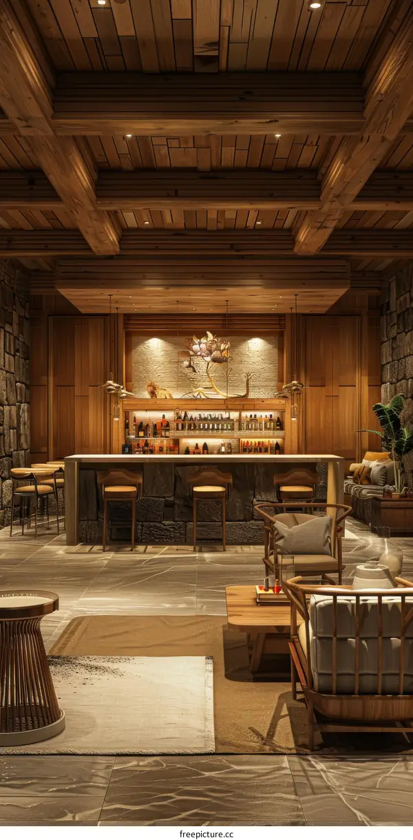 Modern Bar Interior Design with Stunning 3D Rendering Effects