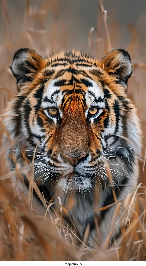 Close up of a Siberian tiger in the wild
