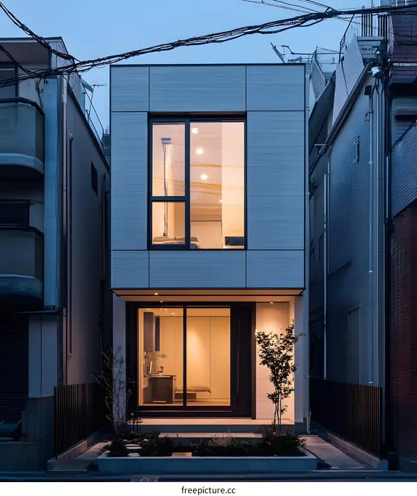 Modern Japanese House with Large Windows