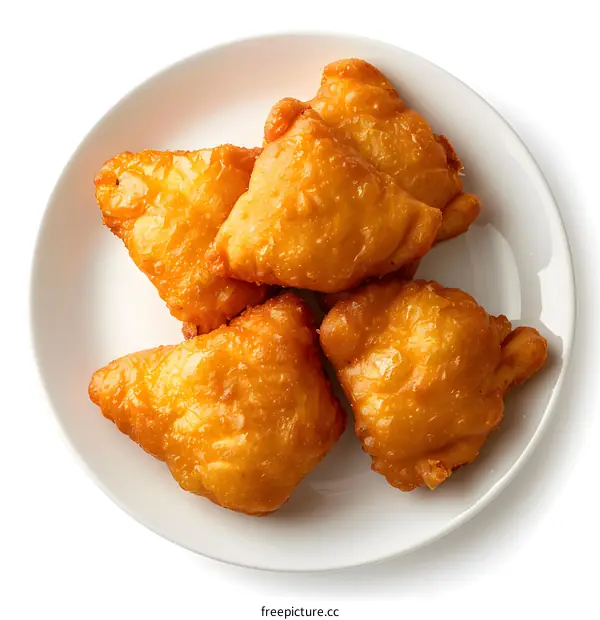 Fried Dough Triangles on a Plate