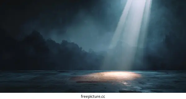 Empty Dark Room with Spot Light