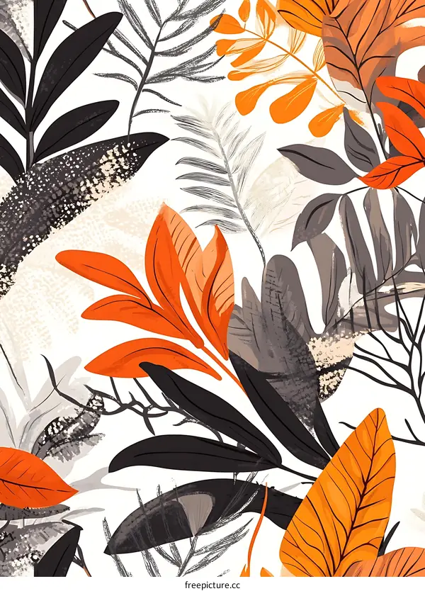 Abstract Tropical Leaves Background