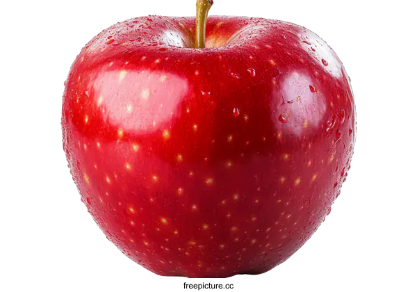 [Transparent Background PNG]Close Up of a Vibrant Red Apple