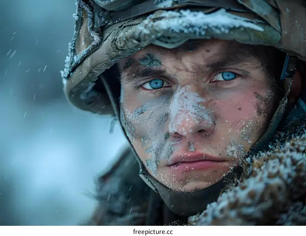 Frozen Soldier in the Snow