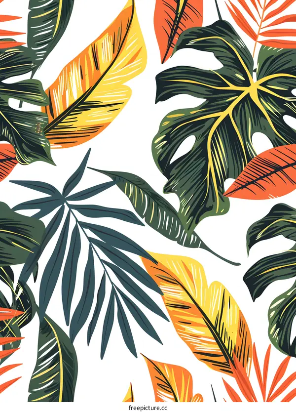 Tropical Leaves Seamless Pattern Design