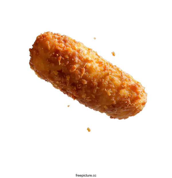 [Transparent Background PNG]A breaded fish stick against a white background