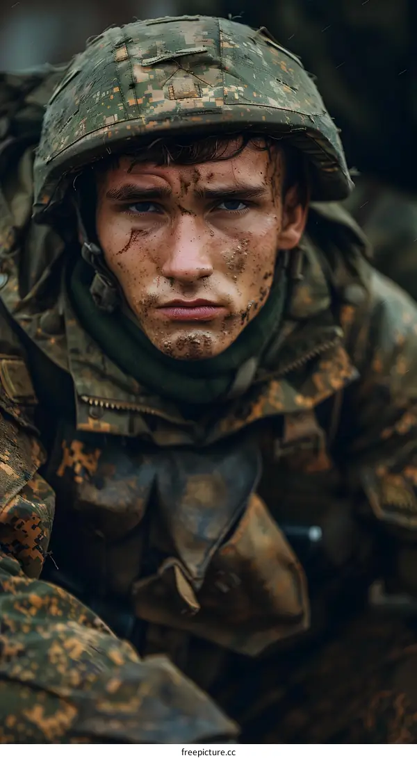 Portrait of a young soldier
