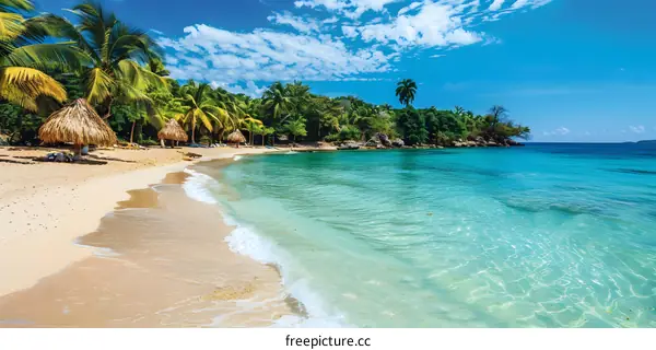 Tropical Beach Paradise with Crystal Clear Water