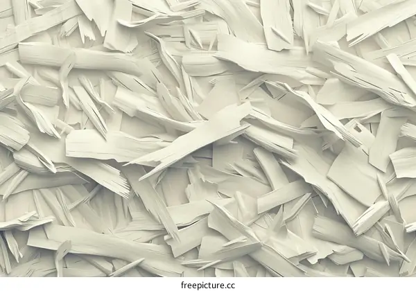 A pile of off-white wooden planks