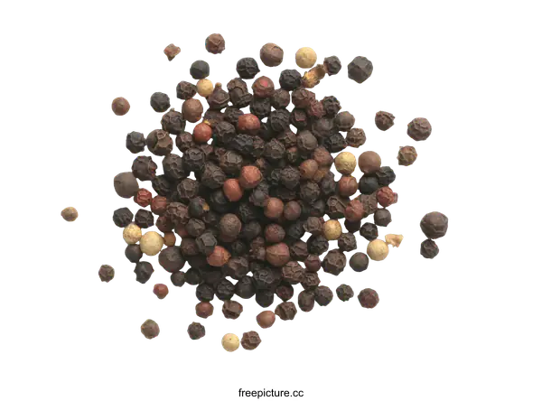 [Transparent Background PNG]Assorted Peppercorns on White Background