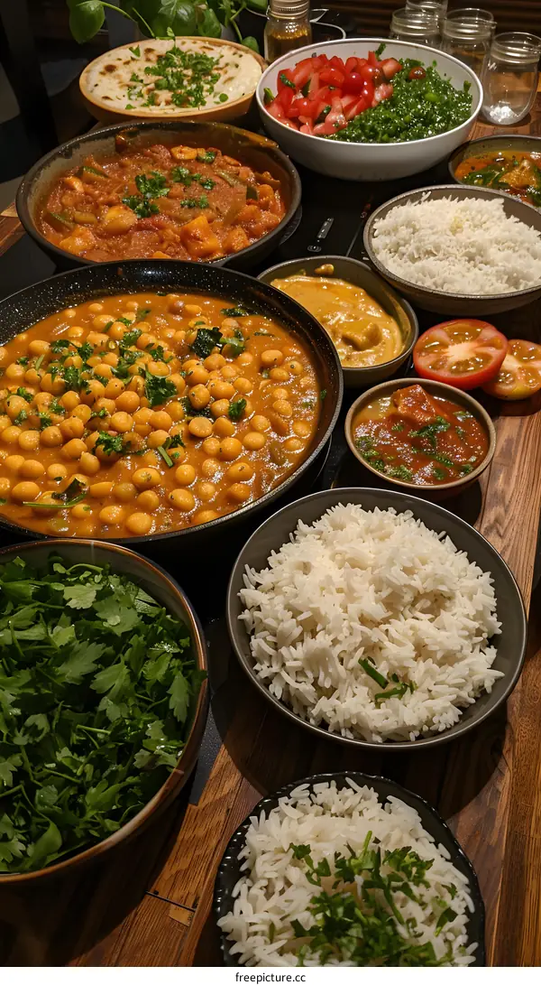 A table full of delicious Indian food