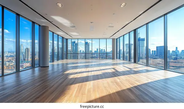 Modern Empty Office Space with City Views