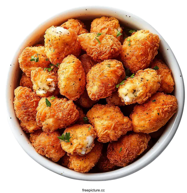 [Transparent Background PNG]Crispy Fried Food in Bowl