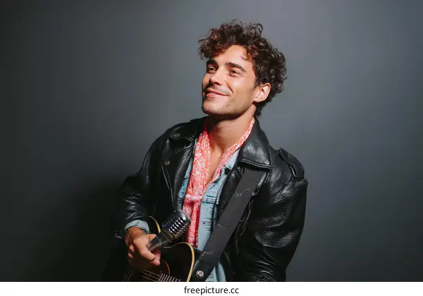 Man Playing Acoustic Guitar Portrait